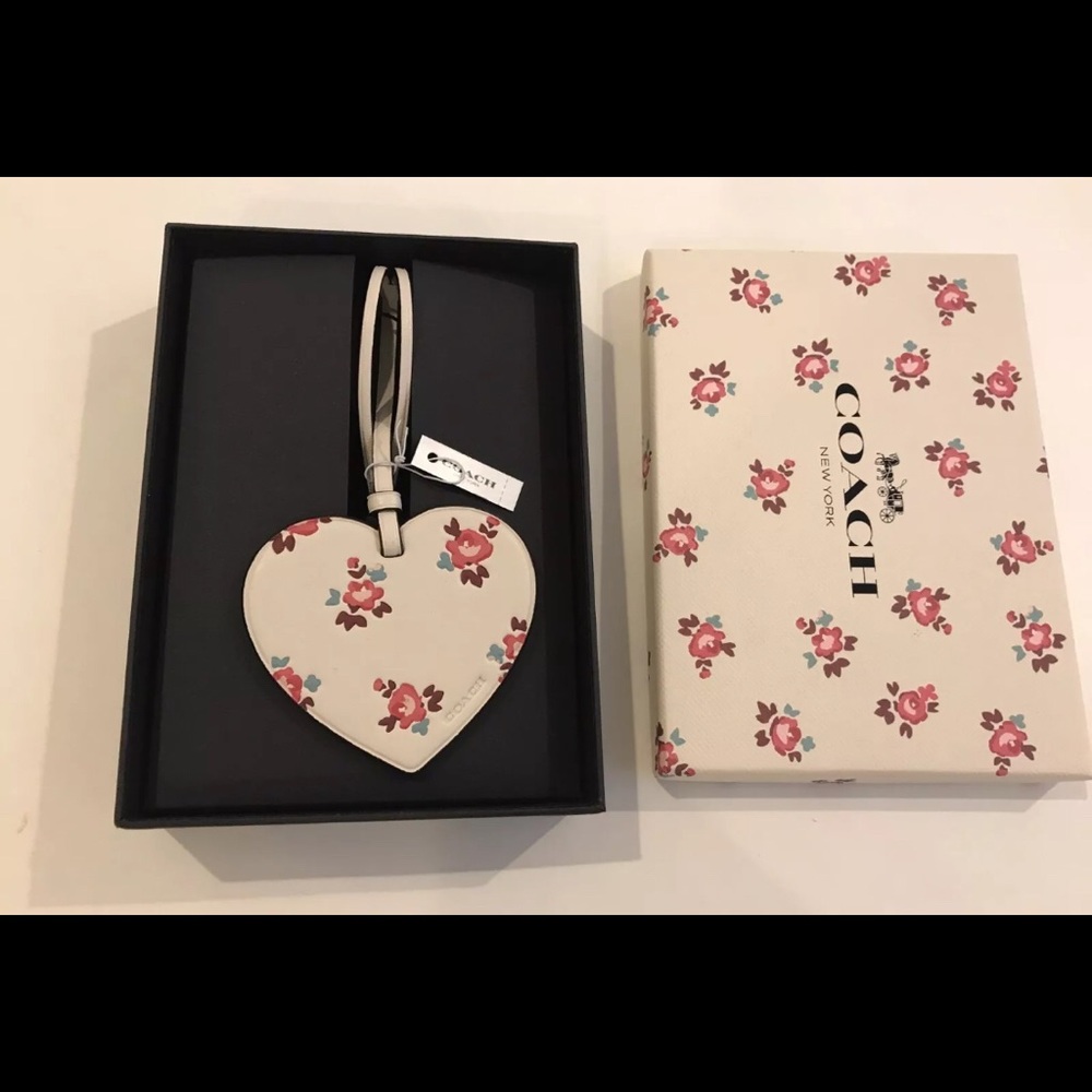 Coach floral leather purse charm NIB